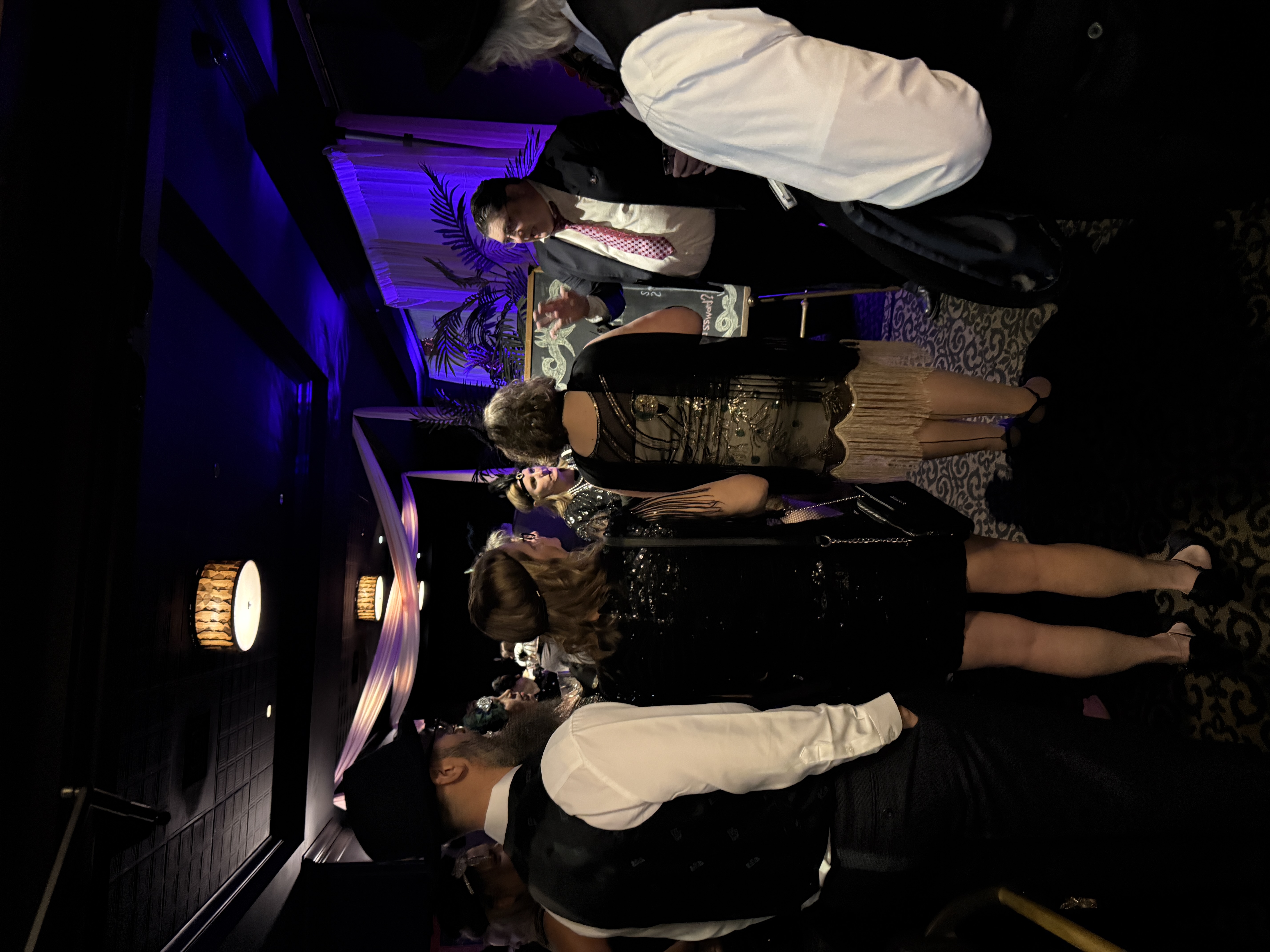 Guests mingling in costume